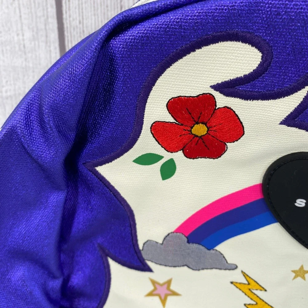 STATE Kane Kids Double Pocket Backpack Purple Metallic Cowgirl Rainbow Whimsical